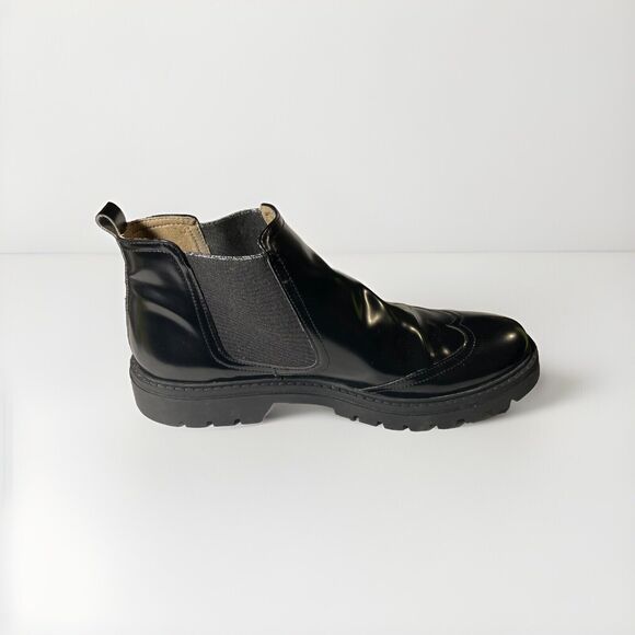 NAE Chelsea boots for women brogue Size11.5, 42 black vegan apple leather - Picture 5 of 7